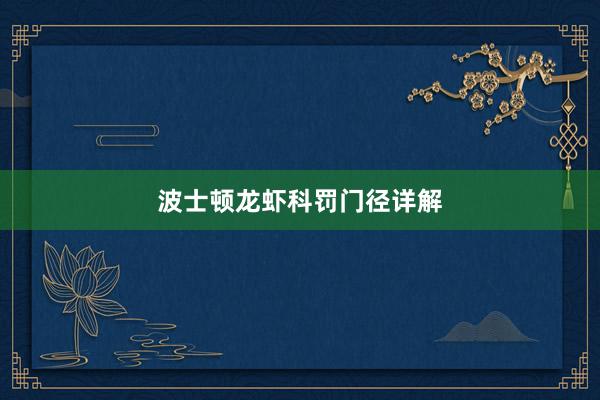 波士顿龙虾科罚门径详解